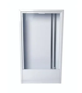 Danfoss Sıva Üstü Kollektör Dolabı 088X0905, 45 cm genişliğinde, çinko kaplı çelik gövdeye sahip kompakt ve sağlam bir muhafaza kabinidir. Yerden ısıtma kollektörlerinizi dar alanlarda dahi toz ve darbelere karşı korur.