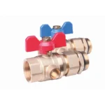 Danfoss Küresel Vana Seti 088U0822, 1" çapında, pirinç gövdeli, PN40 sınıfı, paslanmaz çelik küreli 2 adet kelebek kollu vanadan oluşur. Yerden ısıtma kollektörleri için idealdir.