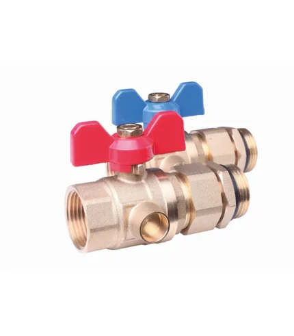 Danfoss Küresel Vana Seti 088U0822, 1" çapında, pirinç gövdeli, PN40 sınıfı, paslanmaz çelik küreli 2 adet kelebek kollu vanadan oluşur. Yerden ısıtma kollektörleri için idealdir.