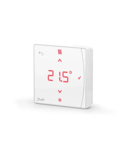 Danfoss 088U2121 Icon2 RT, Zigbee kablosuz, nem sensörlü ve adaptif öğrenme özellikli akıllı oda termostatıdır. Icon2 Master Controller ile tam uyumlu, 5-35°C hassas kontrol ve uzun pil ömrü sunar.