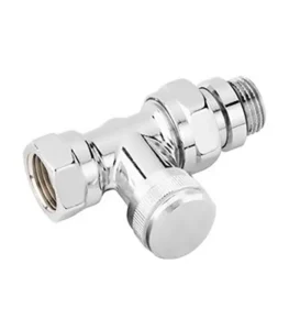 Danfoss RLV-CX Düz Tip Reglajlı Krom Dönüş Vanası 003L0274 Tasarım Radyatör Vanası DN15