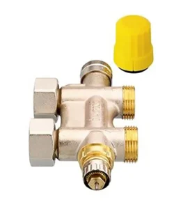 Danfoss VHS-UN Düz Tip Termostatik Kompakt Radyatör Dönüş Vanası 013G4742 1/2 DN15 Nikel Kaplı