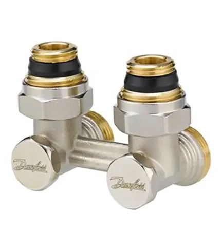 Danfoss RLV-KS Köşe Tip Kompakt Radyatör Dönüş Vanası 003L0222 H-Parçası G1/2 Nikel Kaplı