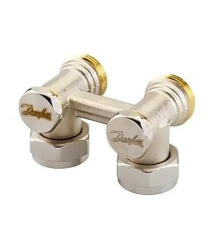 Danfoss RLV-KS Köşe Tip Kompakt Radyatör Dönüş Vanası 003L0223 H-Parçası 50mm Nikel Kaplı