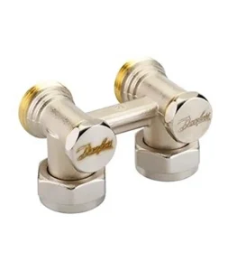 Danfoss RLV-KS Köşe Tip Kompakt Radyatör Dönüş Vanası 003L0223 H-Parçası 50mm Nikel Kaplı