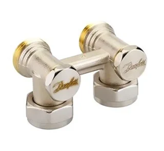Danfoss RLV-KS Köşe Tip Kompakt Radyatör Dönüş Vanası 003L0223 H-Parçası 50mm Nikel Kaplı