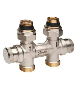 Danfoss RLV-KDV Düz Tip Kompakt Dinamik Radyatör Dönüş Vanası 013G7870 H-Parçası Nikel Kaplı