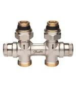 Danfoss RLV-KDV Düz Tip Kompakt Dinamik Radyatör Dönüş Vanası 013G7870 H-Parçası Nikel Kaplı