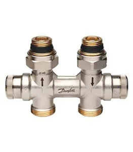 Danfoss RLV-KDV Düz Tip Kompakt Dinamik Radyatör Dönüş Vanası 013G7870 H-Parçası Nikel Kaplı