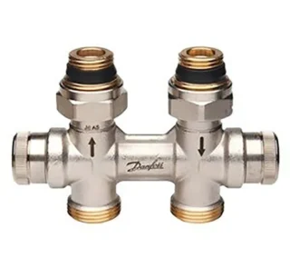 Danfoss RLV-KDV Düz Tip Kompakt Dinamik Radyatör Dönüş Vanası 013G7870 H-Parçası Nikel Kaplı