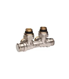 Danfoss RLV-KDV Sağ Dik Köşe Tip Kompakt Dinamik Radyatör Dönüş Vanası 013G7871 H-Parçası Nikel Kaplı